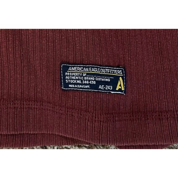 Vintage American Eagle Mens V-Neck Ribbed Shirt Size XL Long Sleeve - Picture 3 of 5